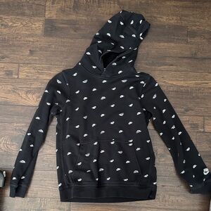 Boys Nike Black Hoodie with White Logo